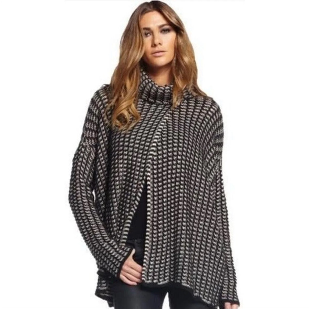 Elan Split Seam Cowl Neck Sweater.